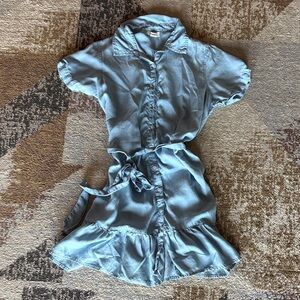 Japna Sky Blue Ruffle Midi Dress